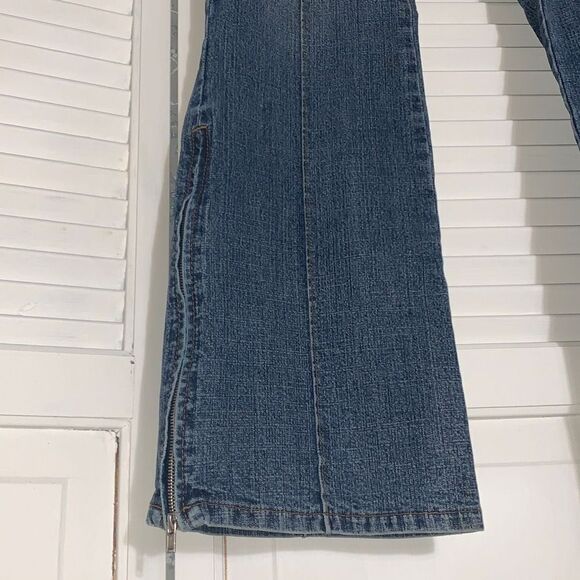 Vintage Zane-Di Y2K Low Rise Split Hem Bootcut Flares Size 9 - Picture 6 of 16